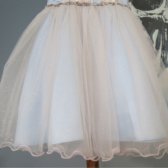 Rare Editions Elegant Floral Embroidered Girls Dress - Picture 4 of 8